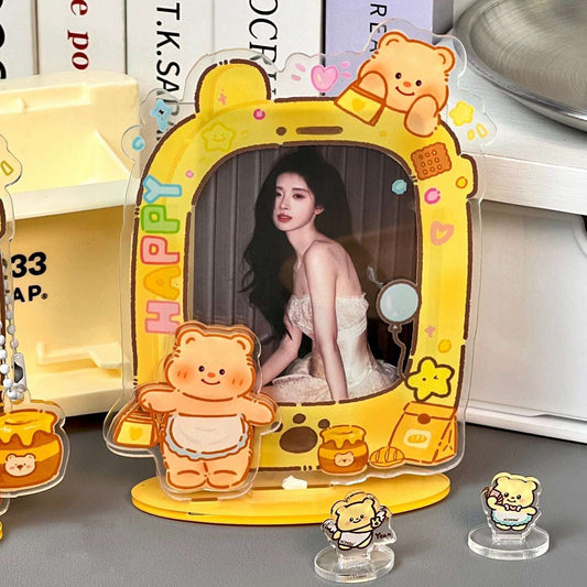 Butter bear small card, acrylic photo frame Polaroid photo, Idol universal three-inch display card