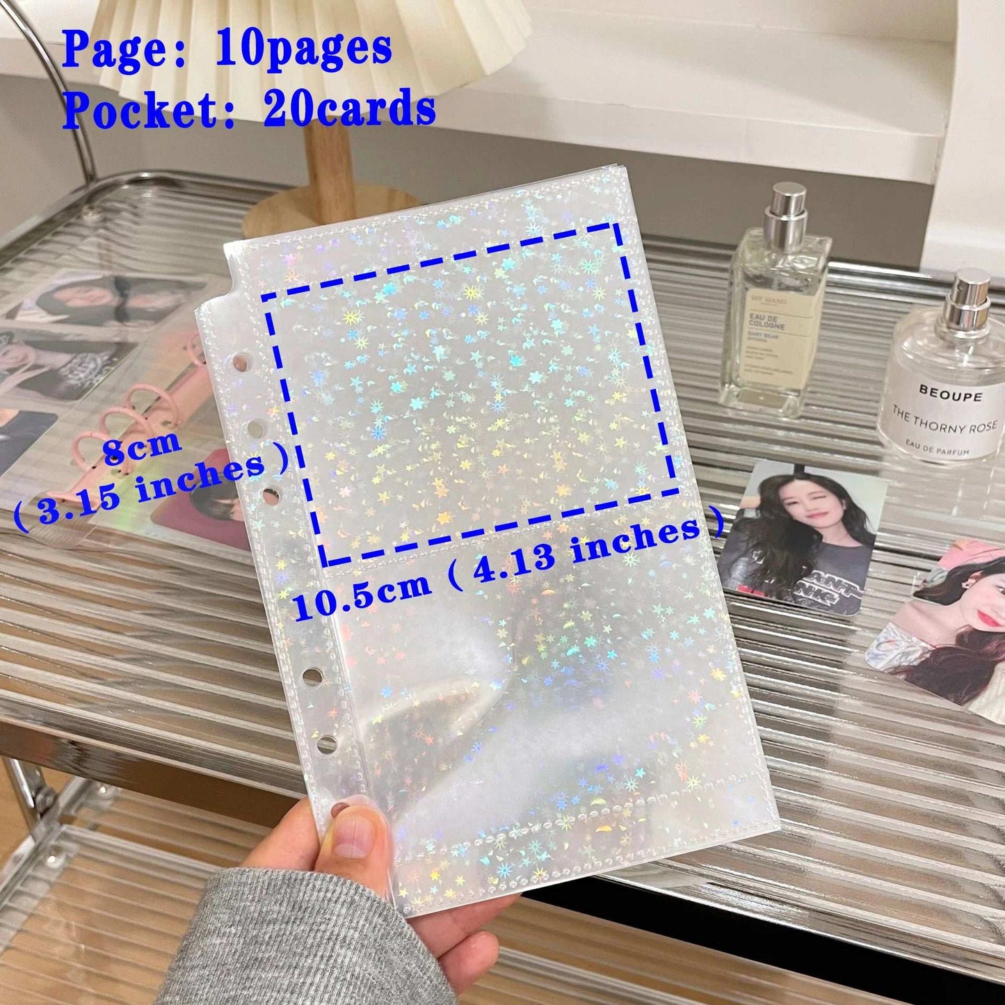 10pcs A6 Laser Binder Photocard Sleeves Kpop Idol Photo Album Binder 10PCS-2grid C6