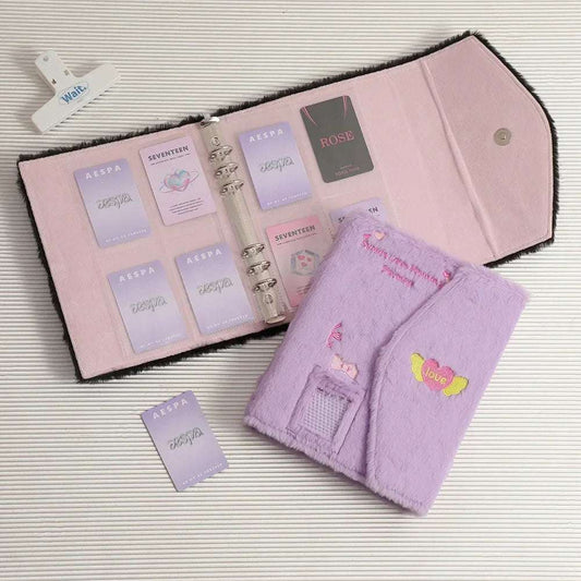 A5 Plush Binder Photocard Holder Kawaii Photo Album Kpop Idol Photocards Collect Book Student School Notebook Stationery