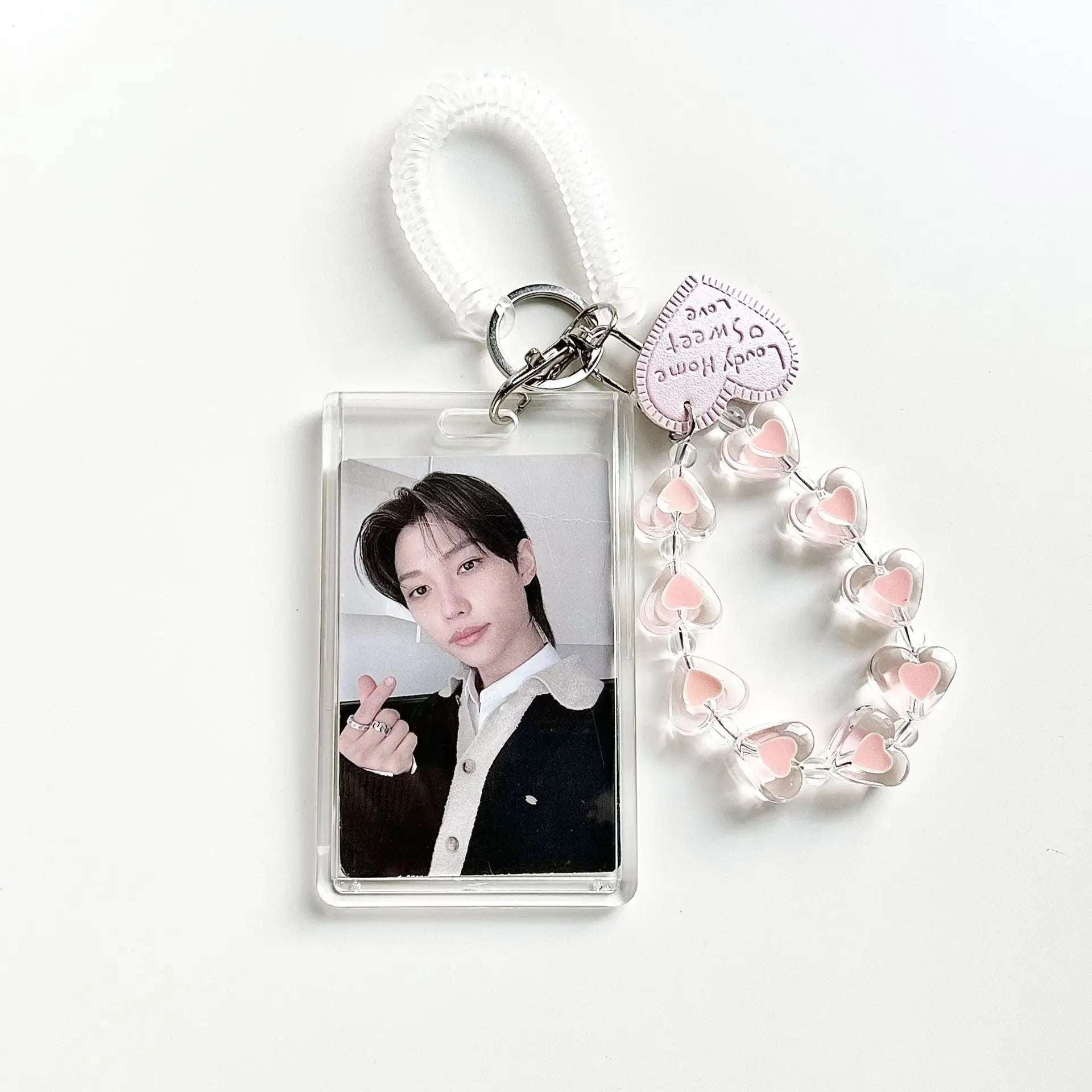 Crystal Butterfly 3inch Kpop Photocard Holder Photo Display Album Credit ID Card Bus Card Cover Keychains Protective Case heart1