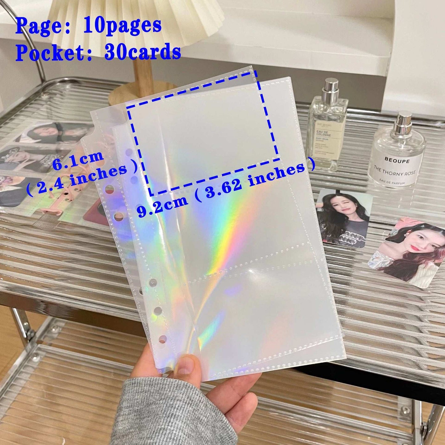 10pcs A6 Laser Binder Photocard Sleeves Kpop Idol Photo Album Binder 10PCS-3grid C4