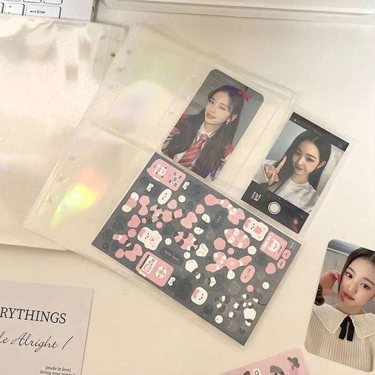 10pcs A5 Laser Binder Sleeves 1/2/4 Pockets Inner Pages Photo Album Binders Game Cards Book Sleeve Holder Refill Sleeves