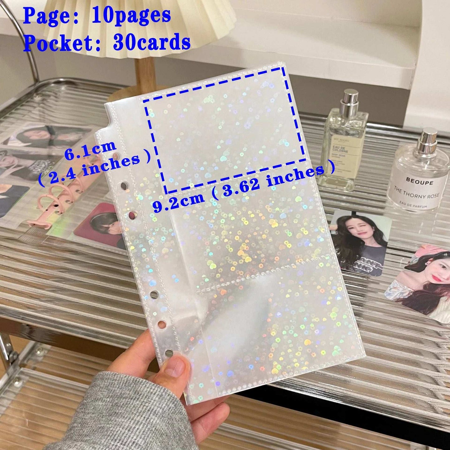 10pcs A6 Laser Binder Photocard Sleeves Kpop Idol Photo Album Binder 10PCS-3grid C3