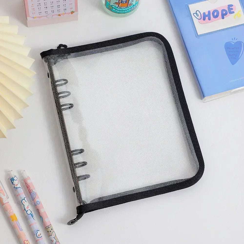 A5 Zipper Binder Photocard Holder Kpop Idol Photo Album DIY Journal Dairy Picture Collect Book School Stationery Supplies Only cover-S1