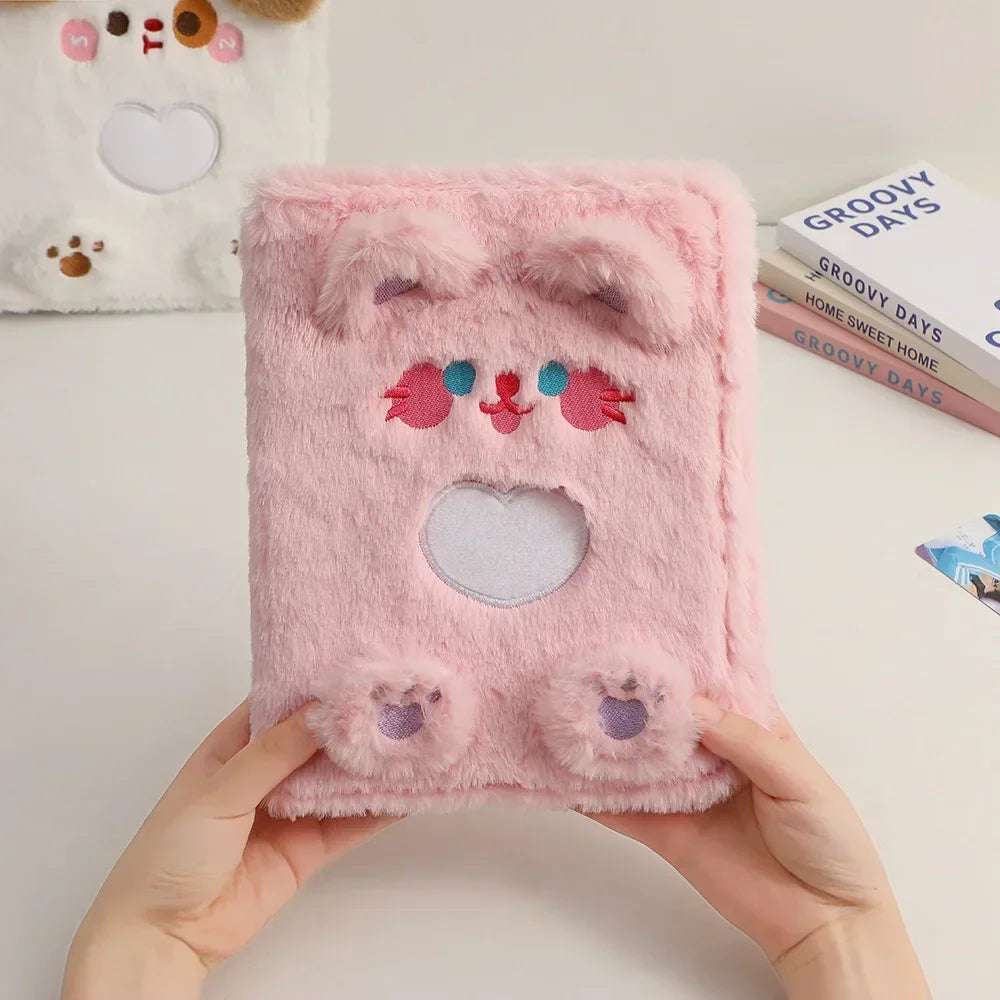 A5 Binder Photocard Holder Cute Plush Photo Album Kpop Idol Photocards Collect Book Student School Notebook Stationery Only cover-S5