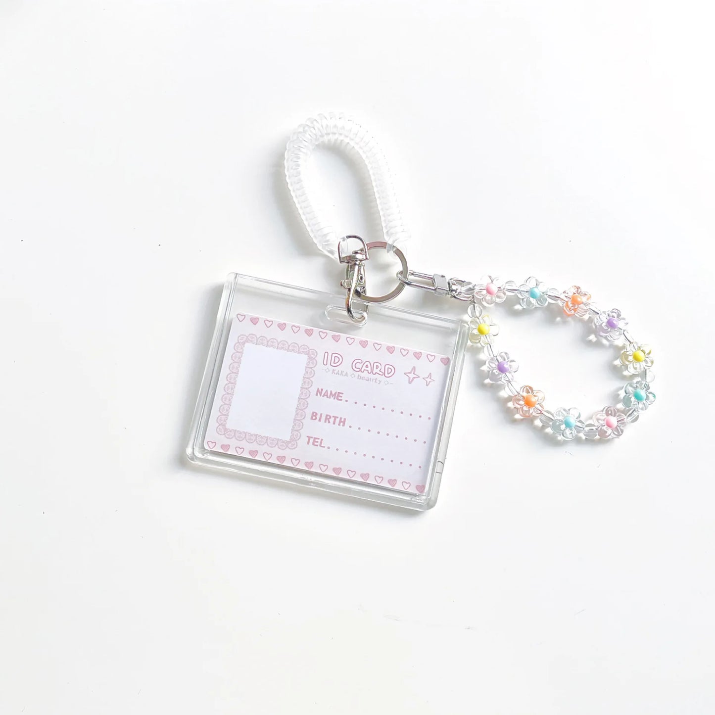 Crystal Butterfly 3inch Kpop Photocard Holder Photo Display Album Credit ID Card Bus Card Cover Keychains Protective Case flower2