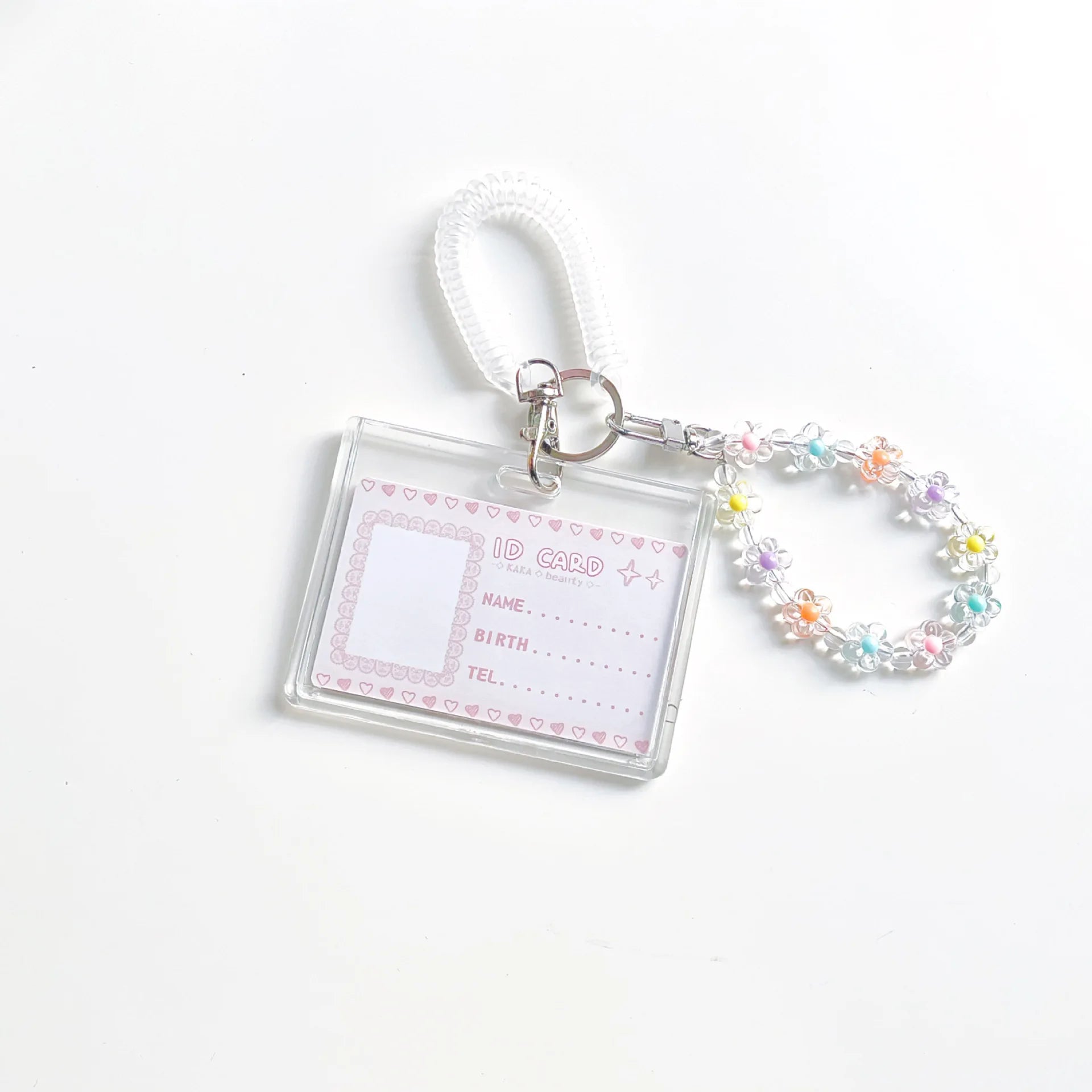 Crystal Butterfly 3inch Kpop Photocard Holder Photo Display Album Credit ID Card Bus Card Cover Keychains Protective Case flower2