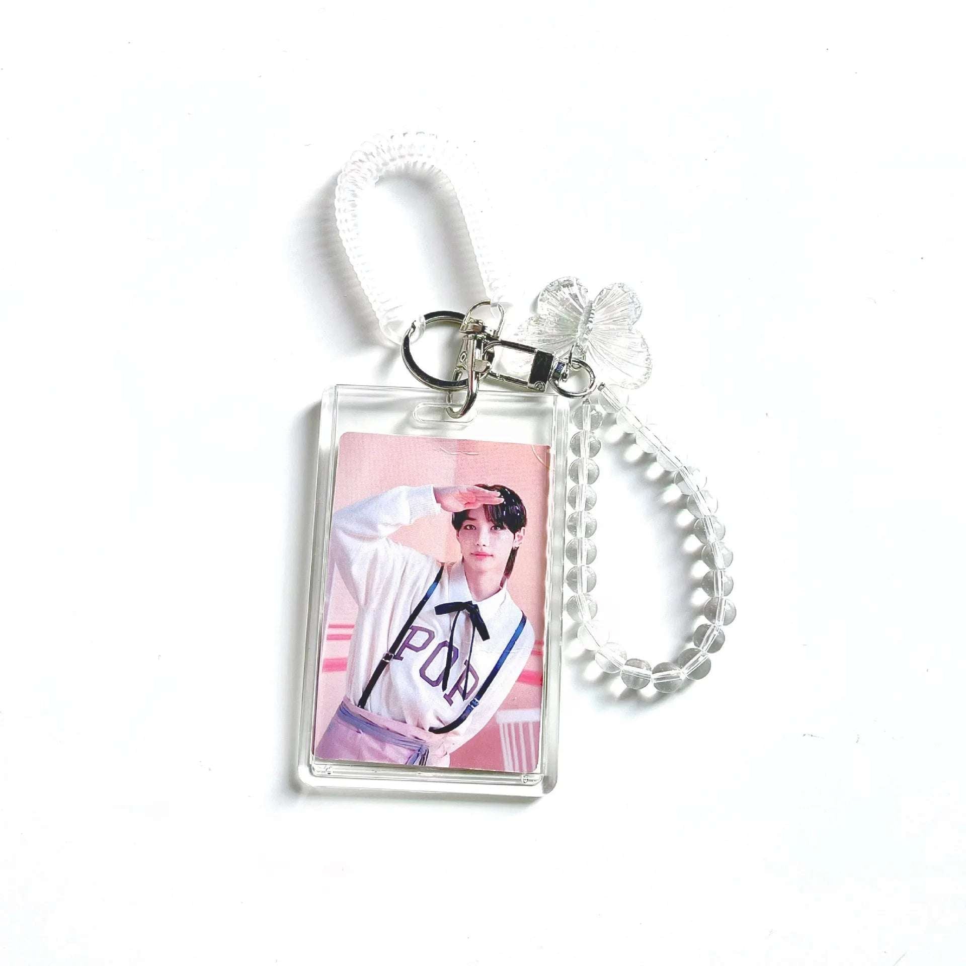 Crystal Butterfly 3inch Kpop Photocard Holder Photo Display Album Credit ID Card Bus Card Cover Keychains Protective Case Butterfly 1