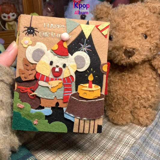 Felt Cartoon Card Album Photo Album Star Chasing Girl Love Bean Small Card Polaroid Storage Album High Value Card Album Non-woven Fabric