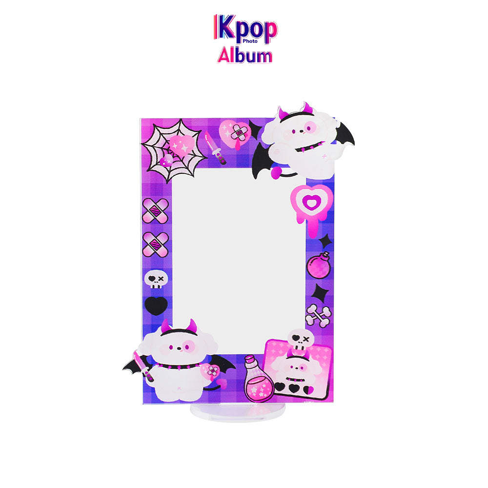 Sweet and cool acrylic three-inch desktop table Korean version of girl love bean small card transparent photo frame display standing card woman