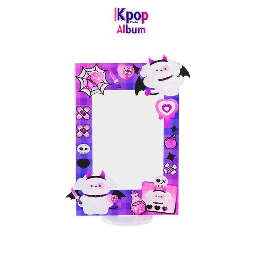 Sweet and cool acrylic three-inch desktop table Korean version of girl love bean small card transparent photo frame display standing card woman