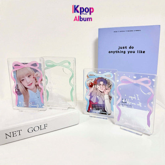 Original bow card sleeve, vertical card, star chasing small card display stand, desktop card sleeve, vertical card photo frame setting table