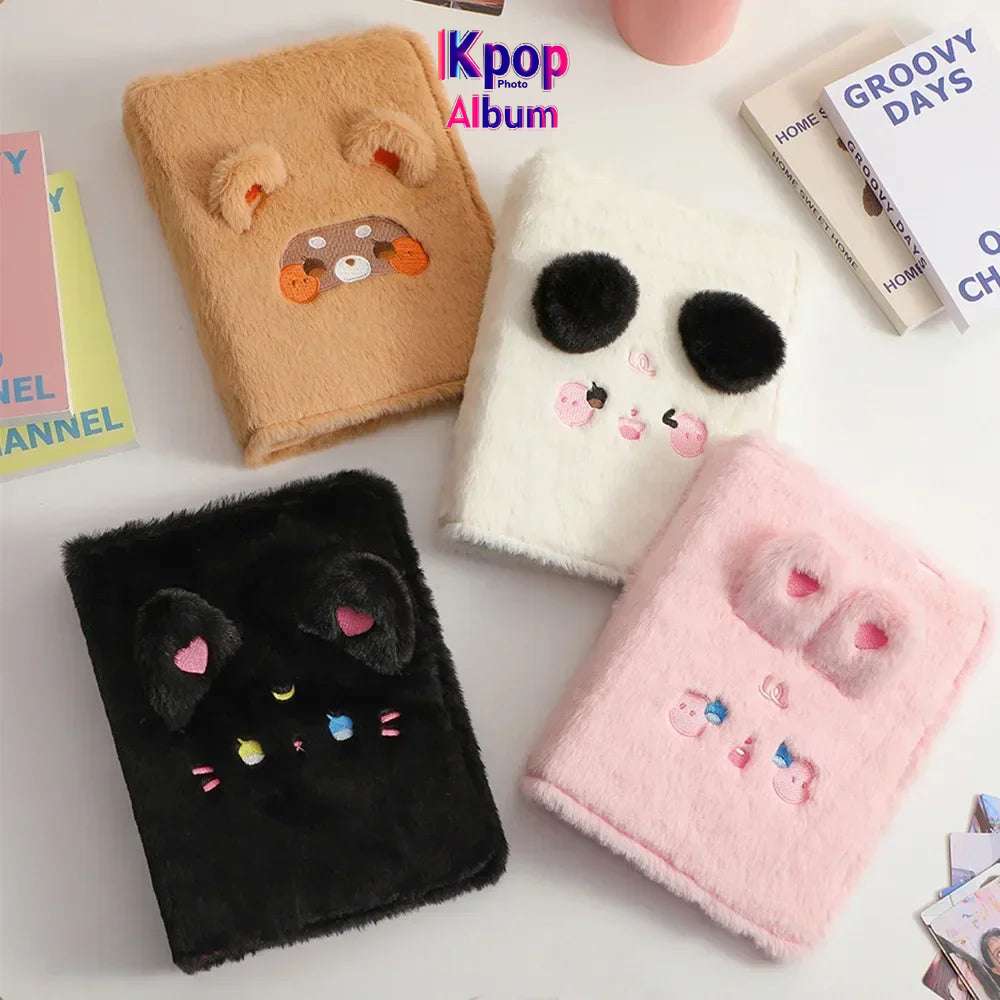 A5 Binder Photocard Holder Cute Plush Photo Album Kpop Idol Photocards Collect Book Student School Notebook Stationery
