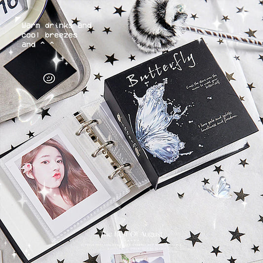3 Ring Binder Mini Butterfly One-grid Card Binder with 10 Photocard Sleeves