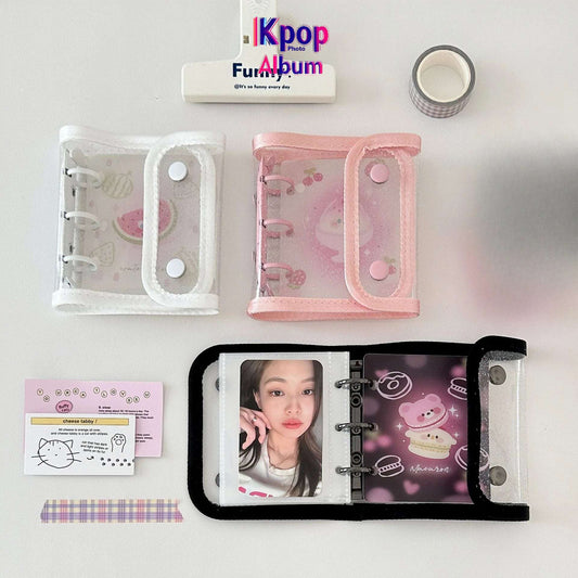 3inches Binder Photocard Holder Kpop Idol Photo Album with 20pcs Inner Pages Colorful Photocards Album Para Fotografias