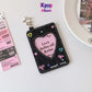 ins style student denim love hollow 3 inch star chasing small card cover girl campus card subway card pendant card bag