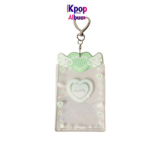 ins Angel Love Transparent Glitter Card Set Star Chasing Girl Three Inch Small Card Gu Card Brick Student Keychain Pendant