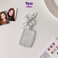 Transparent acrylic love bow keychain pendant can be placed, ID photo, big head sticker, photo frame, star chasing pendant, female.