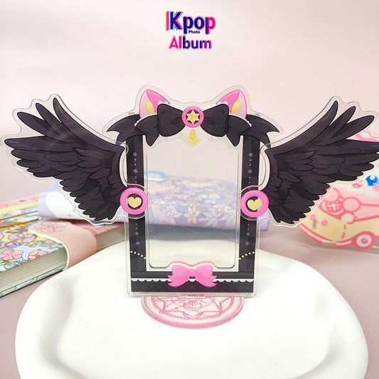 Acrylic insert card vertical card photo frame ornament vertical card star peripheral small card display stand card album card slot sticker album