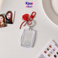 Transparent acrylic love bow keychain pendant can be placed, ID photo, big head sticker, photo frame, star chasing pendant, female.