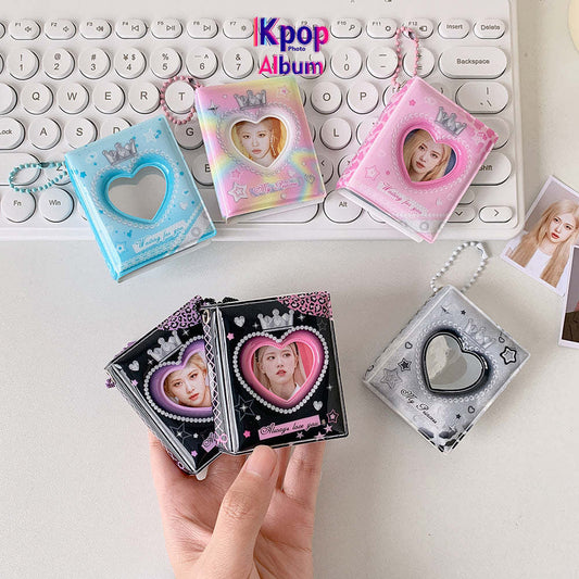 2-Inch cartoon big head sticker mini album, star chasing girl ID photo, palace grid card album, love hollow storage album