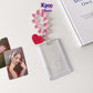 Summer transparent acrylic hard card cover, love keychain pendant card bag, girl Polaroid 3-inch star chasing card cover