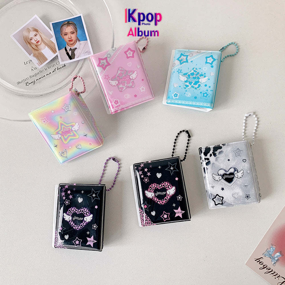 2-Inch cartoon big head sticker mini album, star chasing girl ID photo, palace grid card album, love hollow storage album