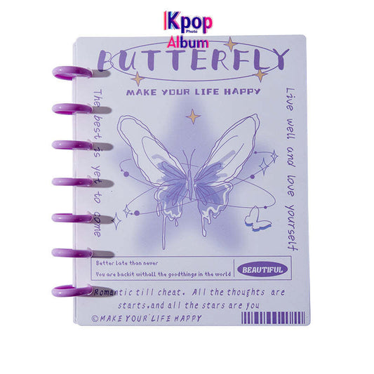 7 Ring A5 Binder Butterfly with 20 Sheets Card Sleeves