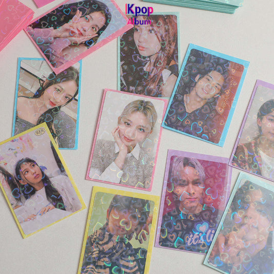 20 silk laser love double-layer card film girl album card protective cover star peripheral Polaroid small card cover