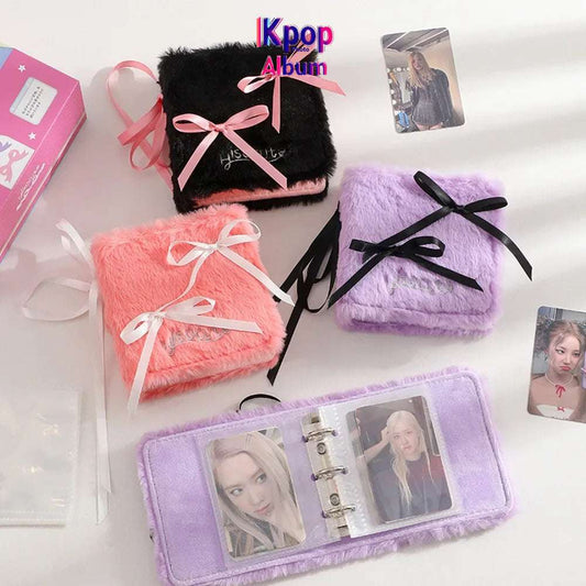 Plush 3inches Binder Photocard Holder Kpop Idol Photo Album Cute Photocards Album Collect Book Para Fotografias 포토카드 포장용품