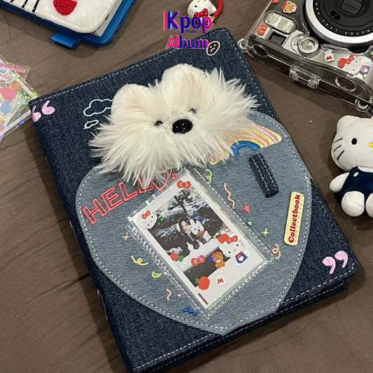 plush puppy denim card album A5 Sigongge loose-leaf Polaroid small card DIY storage album